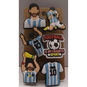 Set of 6 Shoe Charms for Crocs featuring 	Soccer	A1